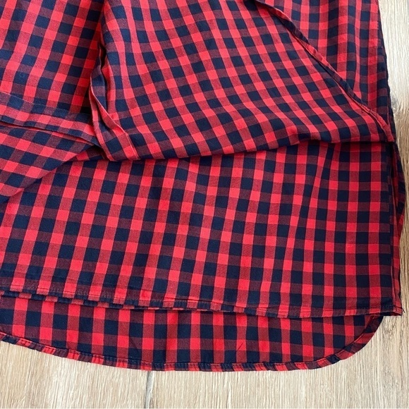 Zara Trafaluc Plaid Flannel Button Down Shirt Dress with Built-in Skirt Small - Picture 5 of 8